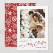 Elegante Minimalistische Kerstgroet Foto Feestdagenkaart (Voorkant / Achterkant)