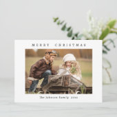 Elegante minimalistische kerstgroet foto feestdagenkaart (Staand voorkant)