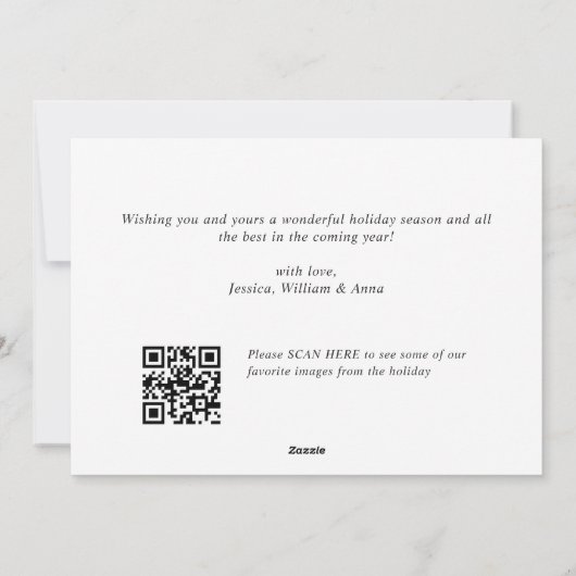 Elegante minimalistische kerstgroet foto feestdagenkaart (Achterkant)