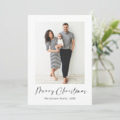 Elegante minimalistische kerstgroet foto feestdagenkaart (Staand voorkant)