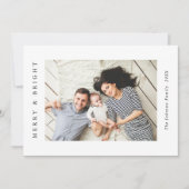 Elegante minimalistische kerstgroet foto feestdagenkaart (Voorkant)