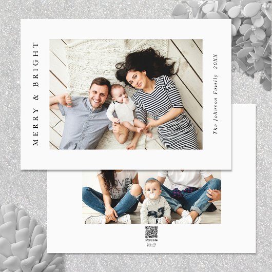 Elegante minimalistische kerstgroet foto feestdagenkaart