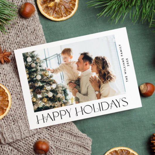 Elegante minimalistische kerstgroet foto feestdagenkaart