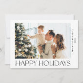 Elegante minimalistische kerstgroet foto feestdagenkaart (Voorkant)