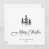 Elegante Minimalistische Kerstgroet QR-code Feestdagenkaart (Voorkant / Achterkant)