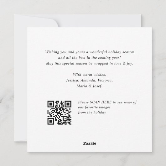 Elegante Minimalistische Kerstgroet QR-code Feestdagenkaart (Achterkant)