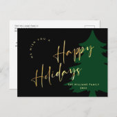 Elegante minimalistische kerstgroet vakantie briefkaart (Voorkant / Achterkant)