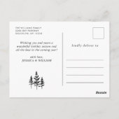 Elegante minimalistische kerstgroet vakantie briefkaart (Achterkant)