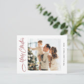 Elegante minimalistische kerstmis één foto groet briefkaart (Staand voorkant)
