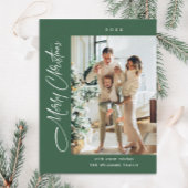 Elegante minimalistische kerstmis één foto groet briefkaart