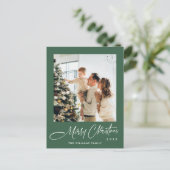 Elegante minimalistische kerstmis één foto groet briefkaart (Staand voorkant)