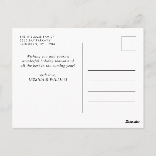 Elegante minimalistische kerstmis één foto groet briefkaart (Achterkant)