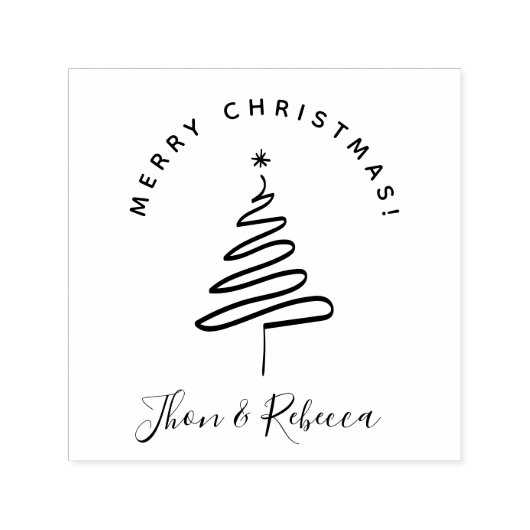 Elegante & Minimalistische kerstwensen Aangepaste Zelfinktende Stempel (Design)