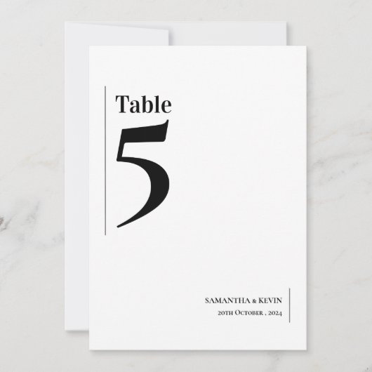 Elegante minimalistische klassieke huwelijkstafel  bedankkaart (Voorkant)