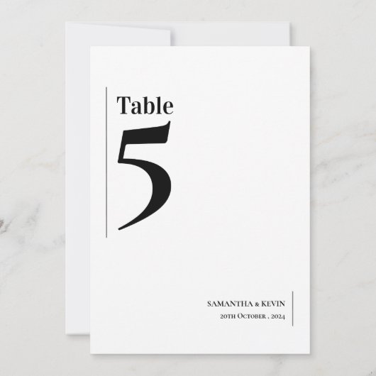 Elegante minimalistische klassieke huwelijkstafel  bedankkaart (Achterkant)