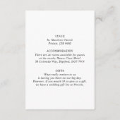 Elegante minimalistische klassieke olijfplantingen informatiekaartje (Achterkant)