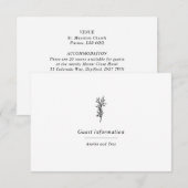 Elegante minimalistische klassieke olijfplantingen informatiekaartje (Voorkant / Achterkant)