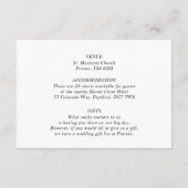 Elegante minimalistische klassieke olijfplantingen informatiekaartje (Achterkant)