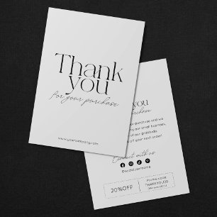 Elegante Minimalistische Kleine Zakelijke Coupon B Bedankkaart
