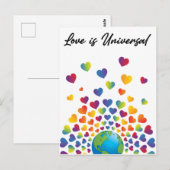 Elegante minimalistische kleurrijke regenboog hart briefkaart (Voorkant / Achterkant)