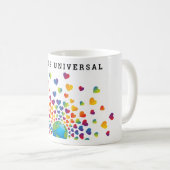 Elegante minimalistische kleurrijke regenboog hart koffiemok (Voorkant rechts)