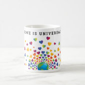 Elegante minimalistische kleurrijke regenboog hart koffiemok (Center)