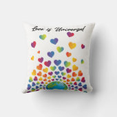 Elegante minimalistische kleurrijke regenboog hart kussen (Achterkant)