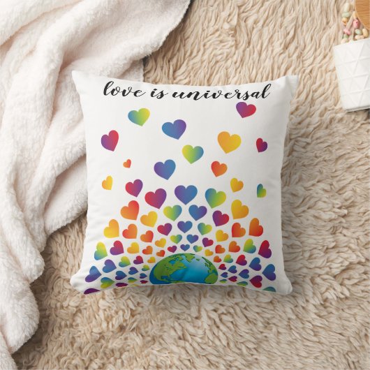 Elegante Minimalistische Kleurrijke Regenboog Hart Kussen (Deken)