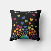 Elegante Minimalistische Kleurrijke Regenboog Hart Kussen (Achterkant)