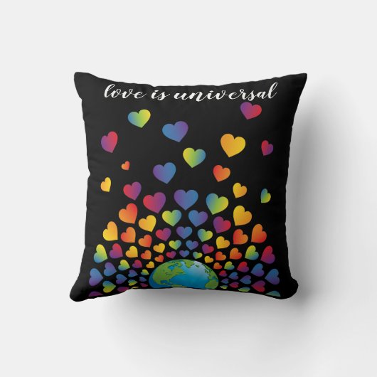 Elegante Minimalistische Kleurrijke Regenboog Hart Kussen (Achterkant)