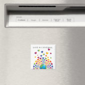 Elegante Minimalistische Kleurrijke Regenboog Hart Magneet (Insitu (Vaatwasser))