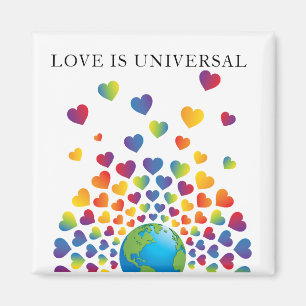 Elegante Minimalistische Kleurrijke Regenboog Hart Magneet