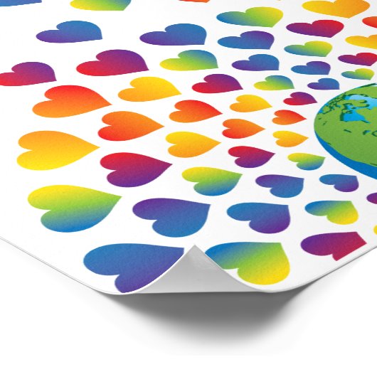 Elegante minimalistische kleurrijke regenboog hart poster (Hoek)