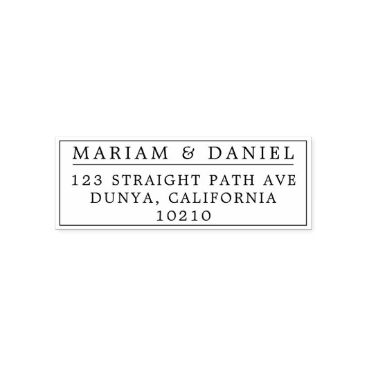 Elegante minimalistische koppels bruiloft retour a zelfinktende stempel (Design)