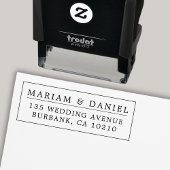 Elegante minimalistische koppels bruiloft retour a  zelfinktende stempel