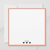 Elegante minimalistische koraalgrens typografie na notitiekaartje (Achterkant)