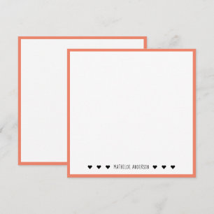 Elegante minimalistische koraalgrens typografie na notitiekaartje