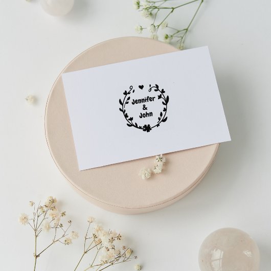 Elegante minimalistische Laurel bruiloft Rubberstempel