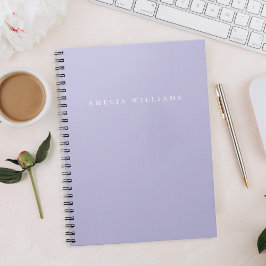 Elegante Minimalistische Lavendel Paarse Monogram Notitieboek