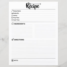 Elegante Minimalistische Lege Receptpagina / Papie