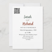 Elegante minimalistische lelie bruiloft uitnodigin kaart (Achterkant)