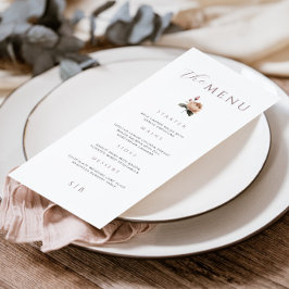 Elegante Minimalistische Licht Roze Roos Bruilofts Menu