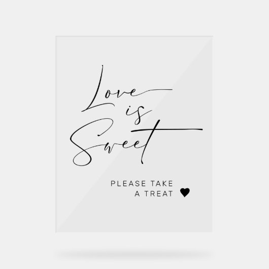 Elegante minimalistische liefde is zoete bruiloft  acryl bord (Voorkant)