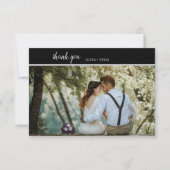 Elegante minimalistische lijn typografie foto bedankkaart (Voorkant)