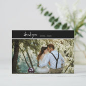 Elegante minimalistische lijn typografie foto bedankkaart (Staand voorkant)
