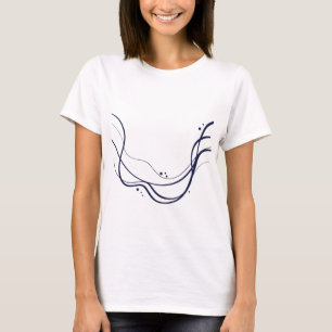 Elegante minimalistische lijngolfkunst t-shirt