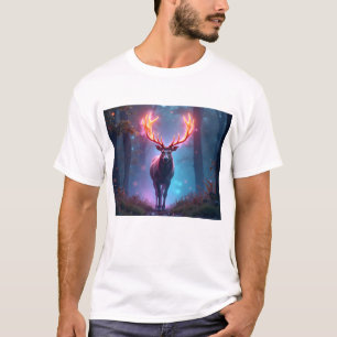 Elegante Minimalistische Lijnkunst Herten T-shirt