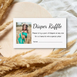 Elegante minimalistische luier loterij baby shower informatiekaartje