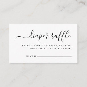Elegante Minimalistische Luier Raffle Informatiekaartje