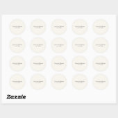 Elegante minimalistische luxe boetiek ivoor ronde sticker (Vel)